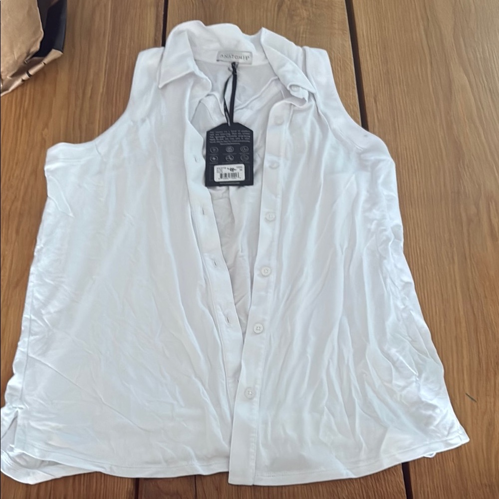Anatomie White Relaxed Button Down Shirt